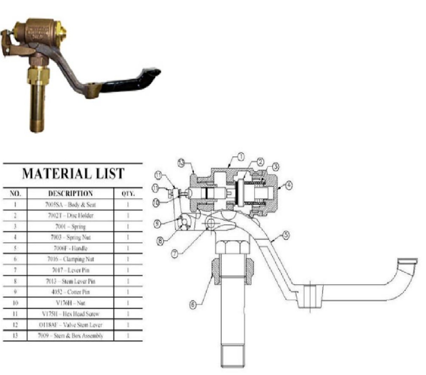 UB HEAD VALVE MODEL # 7000C